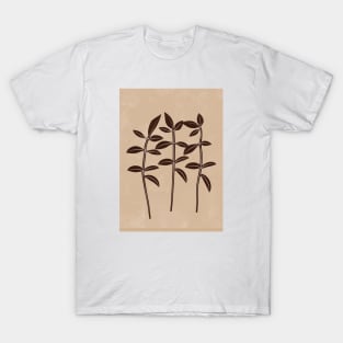 Boho Leaves #2, Botanical Print T-Shirt